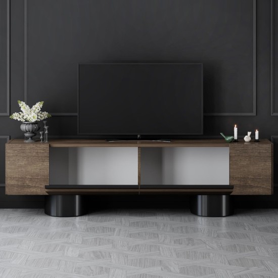 Έπιπλο τηλεόρασης Haven  χρώμα καρυδί 180x30x50εκ.