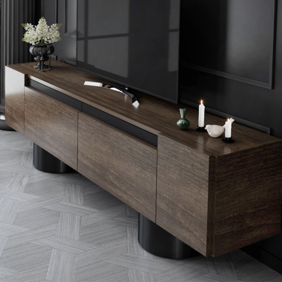 Έπιπλο τηλεόρασης Haven  χρώμα καρυδί 180x30x50εκ.