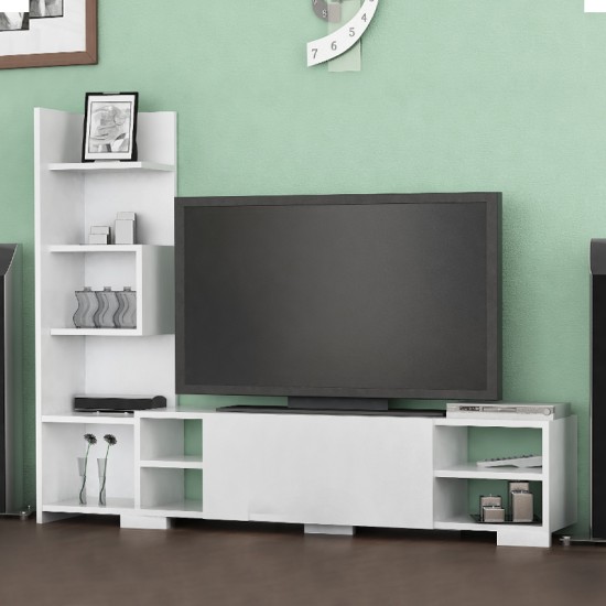 Έπιπλο τηλεόρασης Pera  χρώμα λευκό 160x29,5x120εκ.