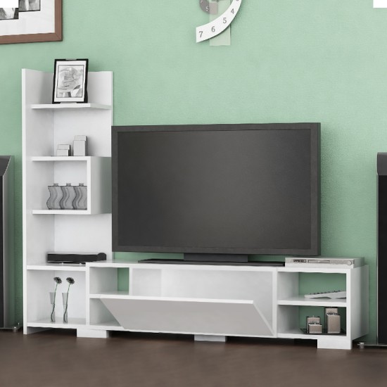 Έπιπλο τηλεόρασης Pera  χρώμα λευκό 160x29,5x120εκ.