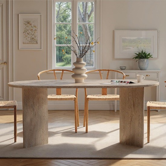 Τραπέζι Sablin  χρώμα travertine 180x89,5x75εκ.