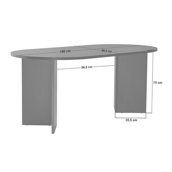 Τραπέζι Sablin  χρώμα black wood 180x89,5x75εκ.