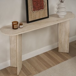 Κονσόλα Sira  χρώμα travertine 150x35x75εκ.