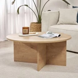 Τραπεζάκι σαλονιού Soleil  χρώμα sapphire oak Ø90x40εκ.