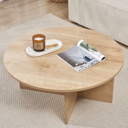 Τραπεζάκι σαλονιού Soleil  χρώμα sapphire oak Ø90x40εκ.