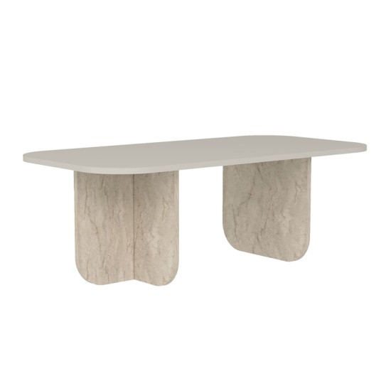 Τραπεζάκι σαλονιού Becaj  χρώμα sandstone - travertine 120x60x41,4εκ.
