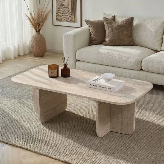Τραπεζάκι σαλονιού Becaj  χρώμα travertine 120x60x41,4εκ.