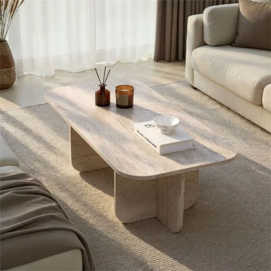 Τραπεζάκι σαλονιού Becaj  χρώμα travertine 120x60x41,4εκ.