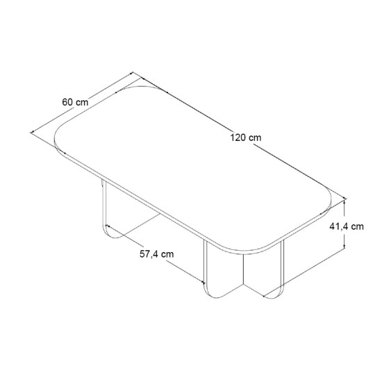 Τραπεζάκι σαλονιού Becaj  χρώμα travertine 120x60x41,4εκ.