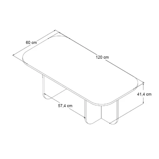 Τραπεζάκι σαλονιού Becaj  χρώμα travertine 120x60x41,4εκ.