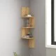 Ραφιέρα τοίχου γωνιακή Zikzak  χρώμα sapphire oak 25x25x105,4εκ.