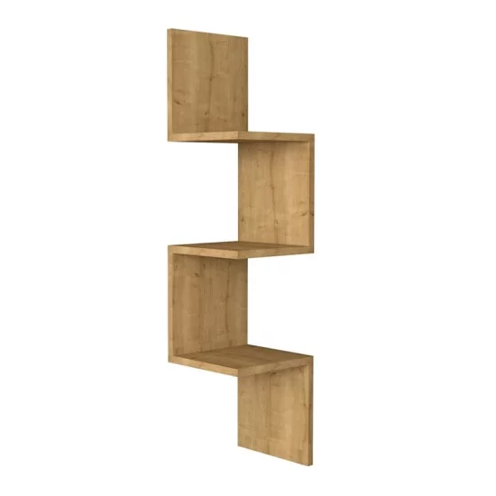 Ραφιέρα τοίχου γωνιακή Zikzak  χρώμα sapphire oak 25x25x105,4εκ.