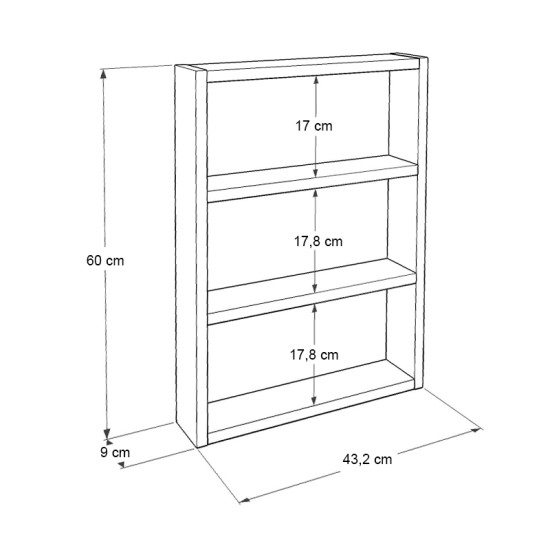 Ραφιέρα τοίχου Prena  χρώμα atlantic pine 43,2x9x60εκ.