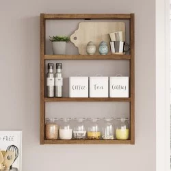 Ραφιέρα τοίχου Prena  χρώμα καρυδί 43,2x9x60εκ.