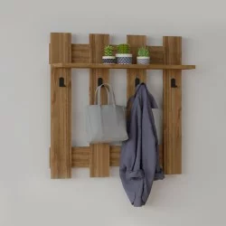 Κρεμάστρα τοίχου Carina  χρώμα καρυδί 70x18x70εκ.