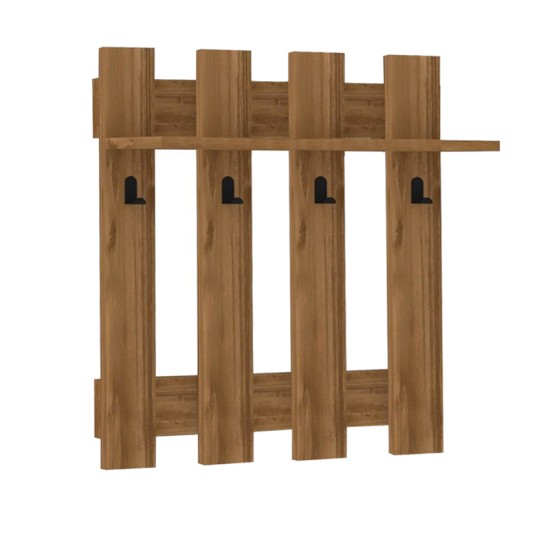 Κρεμάστρα τοίχου Carina  χρώμα καρυδί 70x18x70εκ.