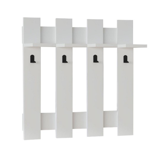 Κρεμάστρα τοίχου Carina  χρώμα λευκό 70x18x70εκ.