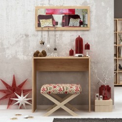 Κονσόλα με καθρέπτη Cosenza  χρώμα oak 80x30x82εκ.