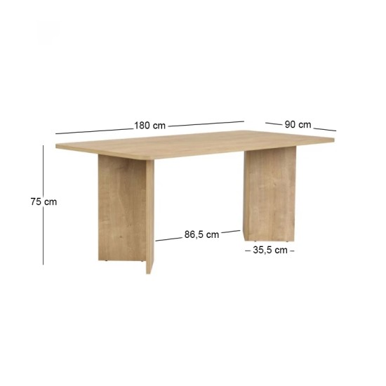 Τραπέζι Linza  χρώμα honey oak 180x90x75εκ.