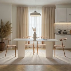 Τραπέζι Linza  χρώμα λευκό 180x90x75εκ.