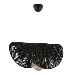 Φωτιστικό οροφής Taco  E27 γιούτα μονόφωτο χρώμα μαύρο 51x36x55εκ.