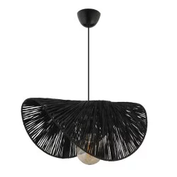 Φωτιστικό οροφής Taco  E27 γιούτα μονόφωτο χρώμα μαύρο 51x36x55εκ.