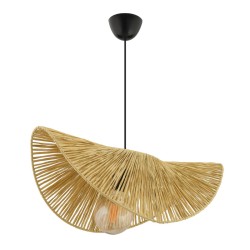 Φωτιστικό οροφής Taco  E27 γιούτα μονόφωτο χρώμα camel 51x36x55εκ.