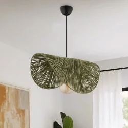 Φωτιστικό οροφής Taco  E27 γιούτα μονόφωτο χρώμα πράσινο 51x36x55εκ.