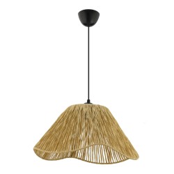 Φωτιστικό οροφής Sukne  E27 γιούτα μονόφωτο χρώμα camel Ø35x60εκ.