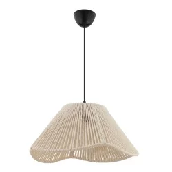 Φωτιστικό οροφής Sukne  E27 από σχοινί μονόφωτο χρώμα εκρού Ø35x60εκ.