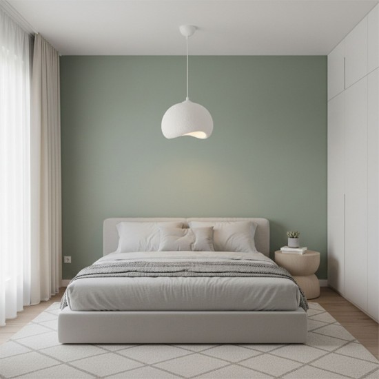 Φωτιστικό οροφής Yontu  E27 fiberglass μονόφωτο χρώμα λευκό 34x29x120εκ.