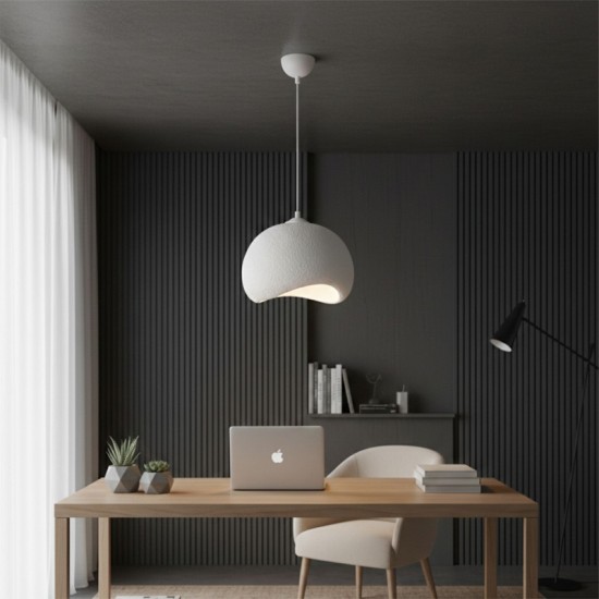 Φωτιστικό οροφής Yontu  E27 fiberglass μονόφωτο χρώμα λευκό 34x29x120εκ.