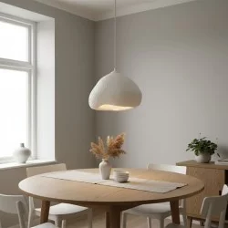Φωτιστικό οροφής Lora  E27 fiberglass μονόφωτο χρώμα λευκό 32x28x120εκ.