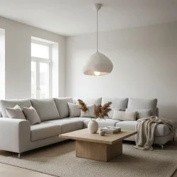 Φωτιστικό οροφής Lora  E27 fiberglass μονόφωτο χρώμα λευκό 32x28x120εκ.