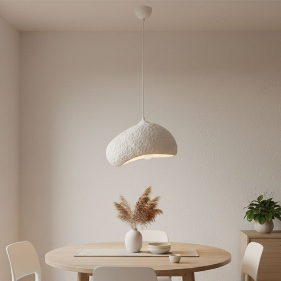 Φωτιστικό οροφής Loval  E27 fiberglass μονόφωτο χρώμα λευκό 32x27x120εκ.