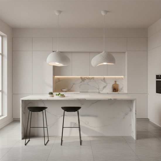 Φωτιστικό οροφής Loval  E27 fiberglass μονόφωτο χρώμα λευκό 32x27x120εκ.