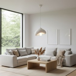 Φωτιστικό οροφής Luna  E27 fiberglass μονόφωτο χρώμα λευκό 30x21x120εκ.