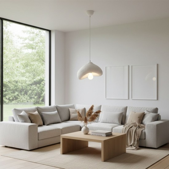 Φωτιστικό οροφής Luna  E27 fiberglass μονόφωτο χρώμα λευκό 30x21x120εκ.