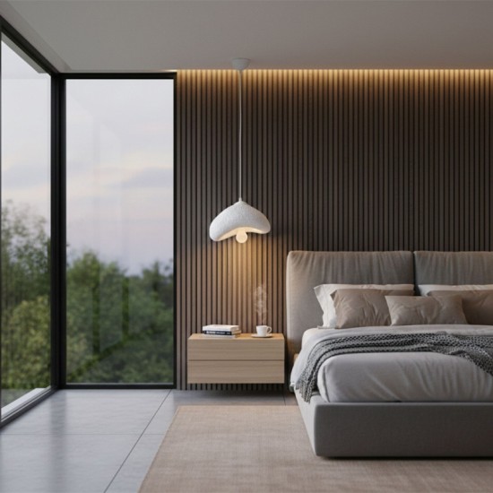 Φωτιστικό οροφής Luna  E27 fiberglass μονόφωτο χρώμα λευκό 30x21x120εκ.