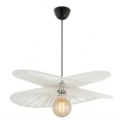 Φωτιστικό οροφής Dafodil  E27 από σχοινί μονόφωτο χρώμα λευκό Ø48x55εκ.