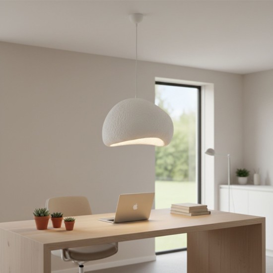 Φωτιστικό οροφής Nua  E27 fiberglass μονόφωτο χρώμα λευκό 40x38x120εκ.