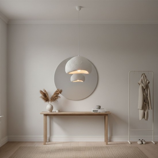 Φωτιστικό οροφής Nua  E27 fiberglass μονόφωτο χρώμα λευκό 40x38x120εκ.