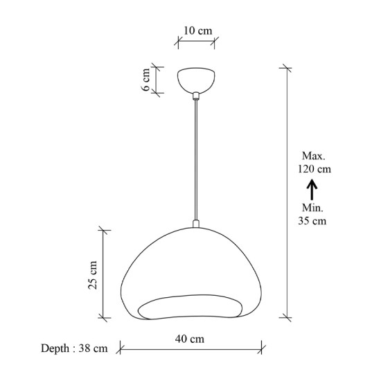 Φωτιστικό οροφής Nua  E27 fiberglass μονόφωτο χρώμα λευκό 40x38x120εκ.