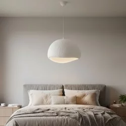 Φωτιστικό οροφής Loval  E27 fiberglass μονόφωτο χρώμα λευκό 50x44x120εκ.