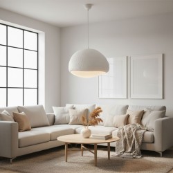 Φωτιστικό οροφής Loval  E27 fiberglass μονόφωτο χρώμα λευκό 50x44x120εκ.