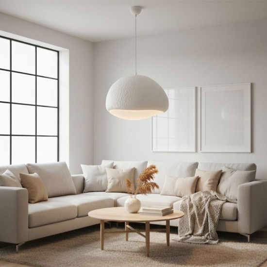 Φωτιστικό οροφής Loval  E27 fiberglass μονόφωτο χρώμα λευκό 50x44x120εκ.