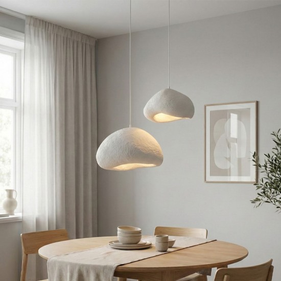 Φωτιστικό οροφής Loval  E27 fiberglass δίφωτο χρώμα λευκό Ø70x115εκ.