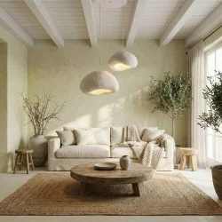 Φωτιστικό οροφής Loval  E27 fiberglass δίφωτο χρώμα λευκό Ø70x115εκ.