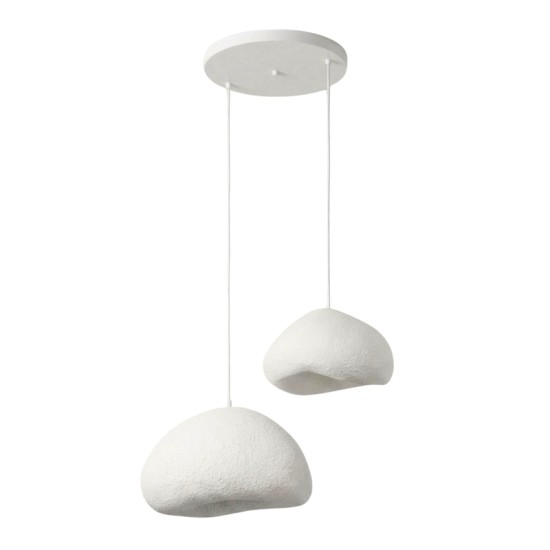 Φωτιστικό οροφής Loval  E27 fiberglass δίφωτο χρώμα λευκό Ø70x115εκ.