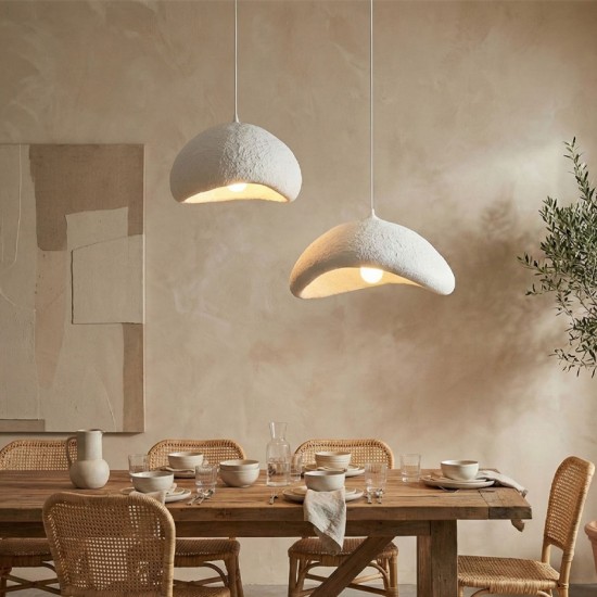 Φωτιστικό οροφής Luna  E27 fiberglass δίφωτο χρώμα λευκό Ø70x115εκ.